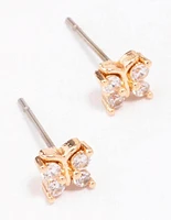 Gold Plated Surgical Steel Butterfly Stud Earrings