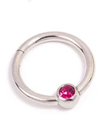 Surgical Steel Crystal Ball Clicker Ring