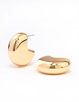 Gold Plated Chunky Disc Hoop Earrings