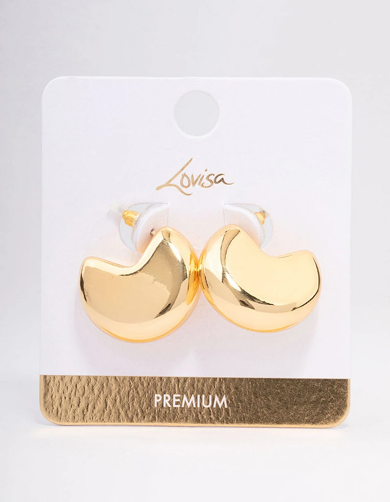 Gold Plated Chunky Disc Hoop Earrings