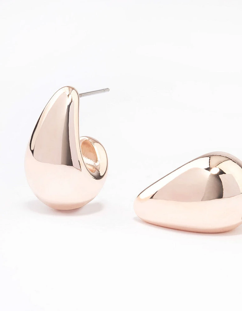 Rose Gold Plated Bubble Drop Stud Earrings