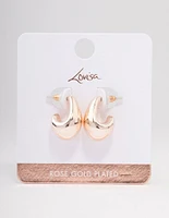 Rose Gold Plated Bubble Drop Stud Earrings