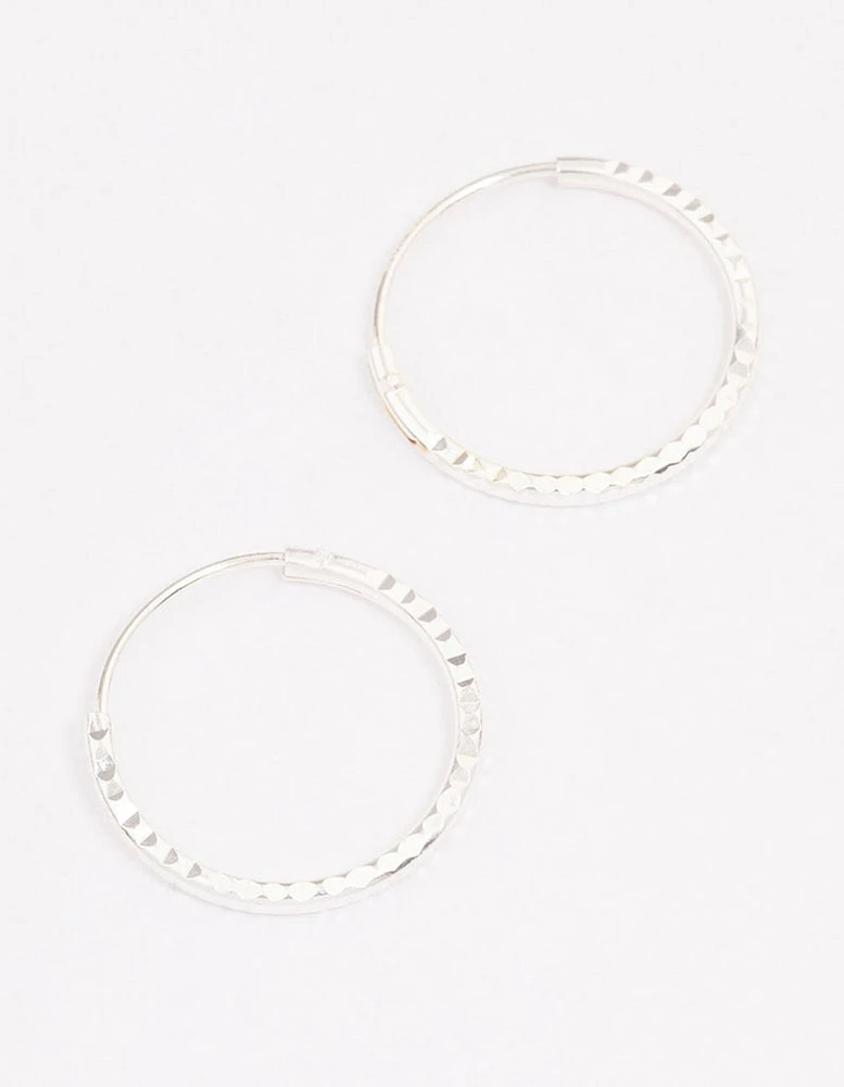 Sterling Silver Diamante Hoop Earrings