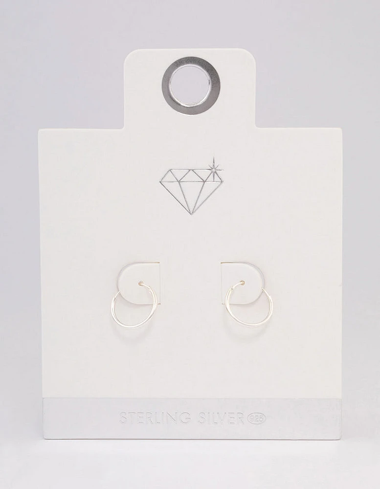 Sterling Silver Hoop Earrings 12mm