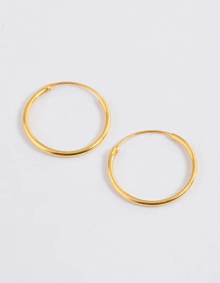 Gold Plated Sterling Silver Hoop Earrings 16mm