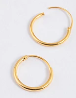 Gold Plated Sterling Silver Hoop Earrings 12mm