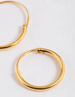 Gold Plated Sterling Silver Hoop Earrings 12mm
