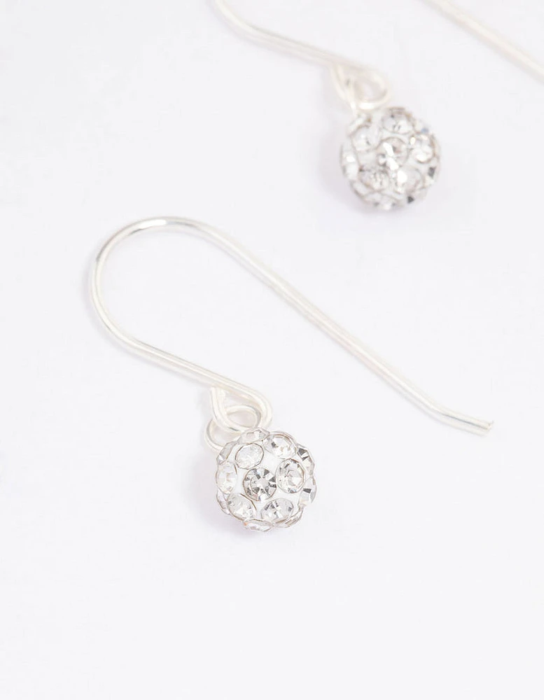 Sterling Silver Fire Ball Drop Earrings