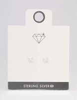 Sterling Silver Diamante Stud Earrings