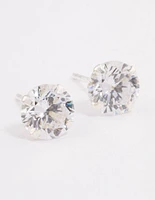 Sterling Silver Double Cubic Zirconia Stud Earrings