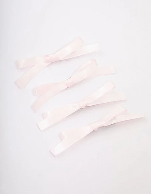 Pink Simple Hair Bows 4-Pack