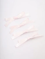Pink Simple Hair Bows 4-Pack