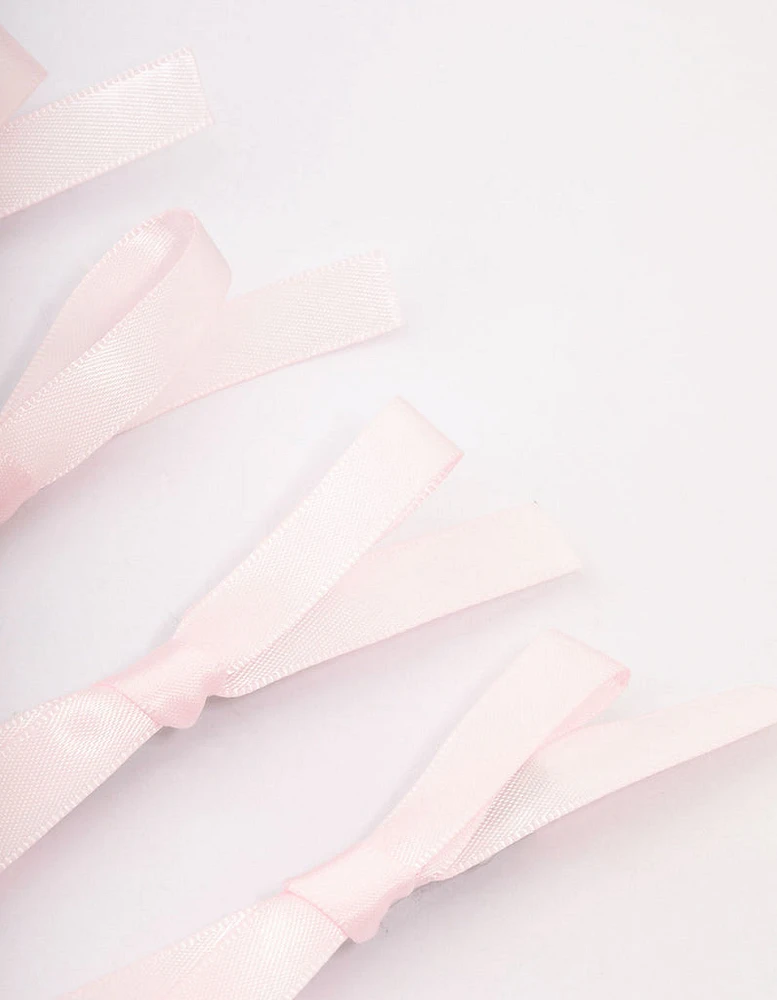 Pink Simple Hair Bows 4-Pack