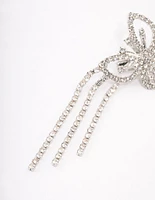 Silver Double Diamante Butterfly Hair Clip