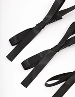 Black Simple Hair Bow 4-Pack