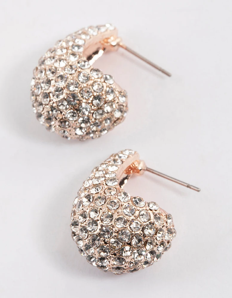 Rose Gold Pearl Mini Drop Earrings