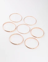 Rose Gold Textured Bangle 7-Pack