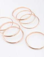 Rose Gold Textured Bangle 7-Pack