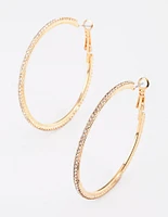 Gold Bling Hoop Earrings