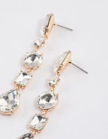 Gold Multi Stone Drop Earrings