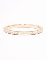 Gold Plated Sterling Silver Cubic Zirconia Pave Ring