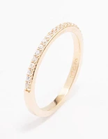 Gold Plated Sterling Silver Cubic Zirconia Pave Ring