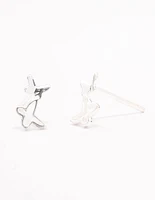 Sterling Silver Double Open Butterfly Stud Earrings