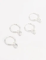 Sterling Silver Cubic Zirconia Hoop Earring Pack