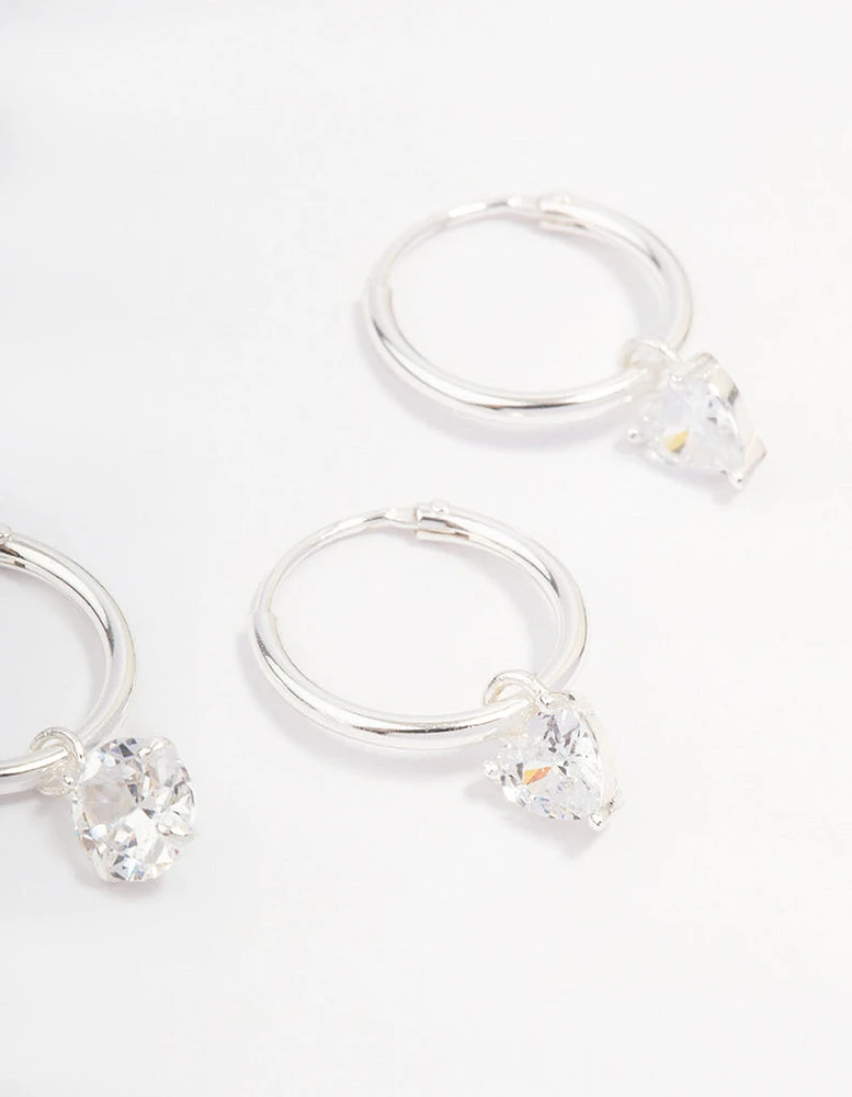 Sterling Silver Cubic Zirconia Hoop Earring Pack