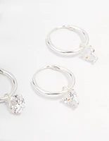 Sterling Silver Cubic Zirconia Hoop Earring Pack