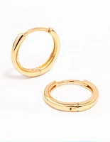 Gold Plated Sterling Silver Huggie Earrings 14mm