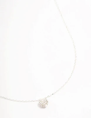 Sterling Silver Pave Heart Pendant Necklace