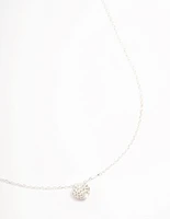 Sterling Silver Pave Heart Pendant Necklace