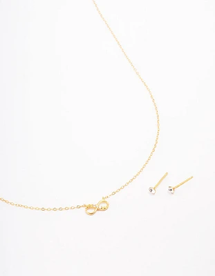 Gold Plated Sterling Silver Infinity Jewellery Set