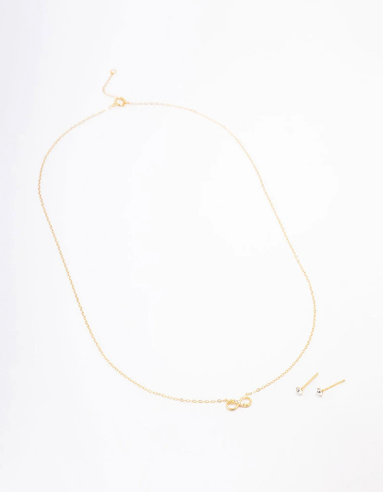 Gold Plated Sterling Silver Infinity Jewellery Set