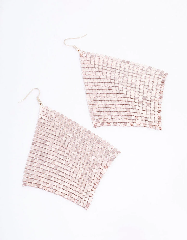 Rose Gold Chainmail Drape Earrings