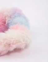 Bright Fluffy Rainbow Hair Scrunchie
