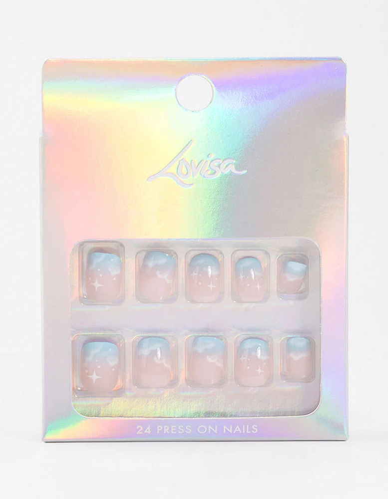 Tweens Blue Star & Cloud Press On Nails