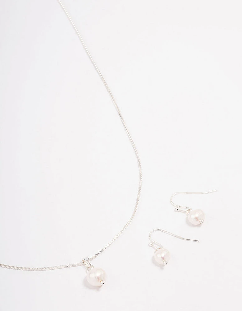 Silver Freshwater Pearl Jewellery Set