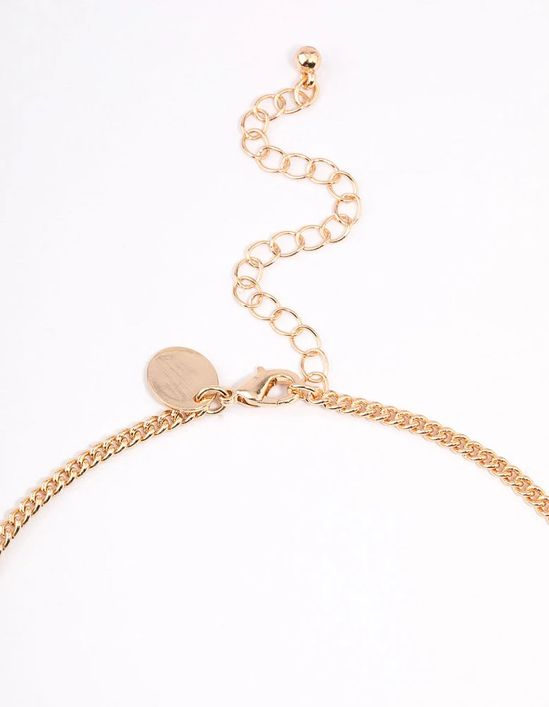 Gold Cup Chain Short Necklace