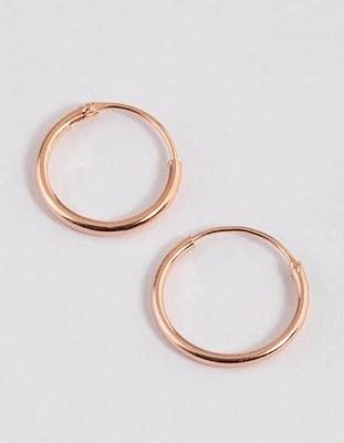 Rose Gold Plated Sterling Silver Hoop Earrings 12mm