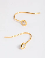 Gold Plated Sterling Silver Encased Cubic Zirconia Drop Earrings