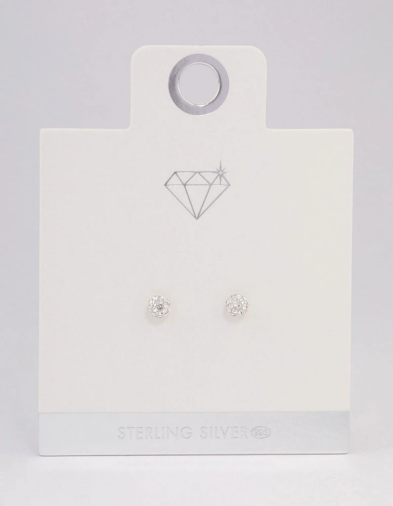 Sterling Silver Fireball Stud Earrings