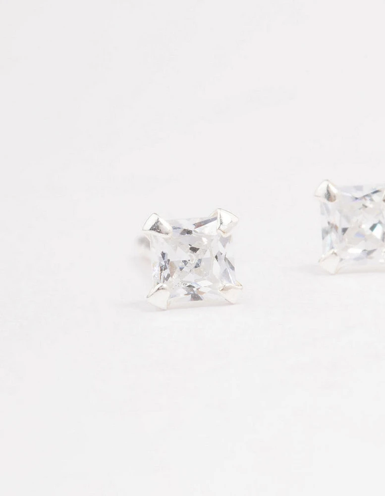 Sterling Silver Baby Pear Cubic Zirconia Stud Earrings