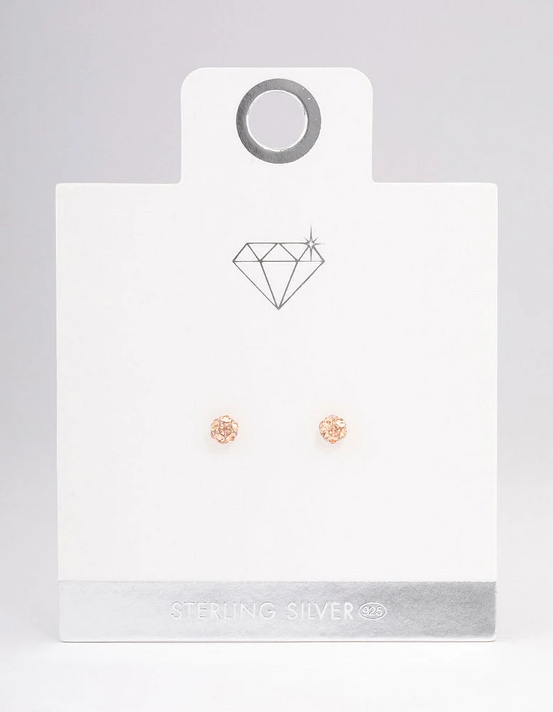 Sterling Silver Blush Fireball Stud Earrings