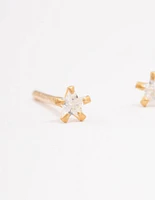 Gold Plated Sterling Silver Baby Star Stud Earrings