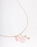 Rose Gold Semi-Precious Rose Quartz Love Necklace