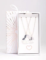 Silver 'Mumma' Script Mini Heart Necklace Pack