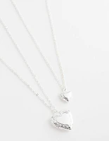 Silver Filigree Heart Locket Necklace Pack