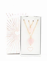 Gold Semi-Precious Mini Heart Necklace Pack